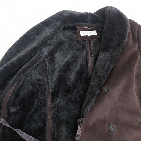 Calvin Klein Brown Faux Fur Lined Winter Jacket - Picture 7 of 8